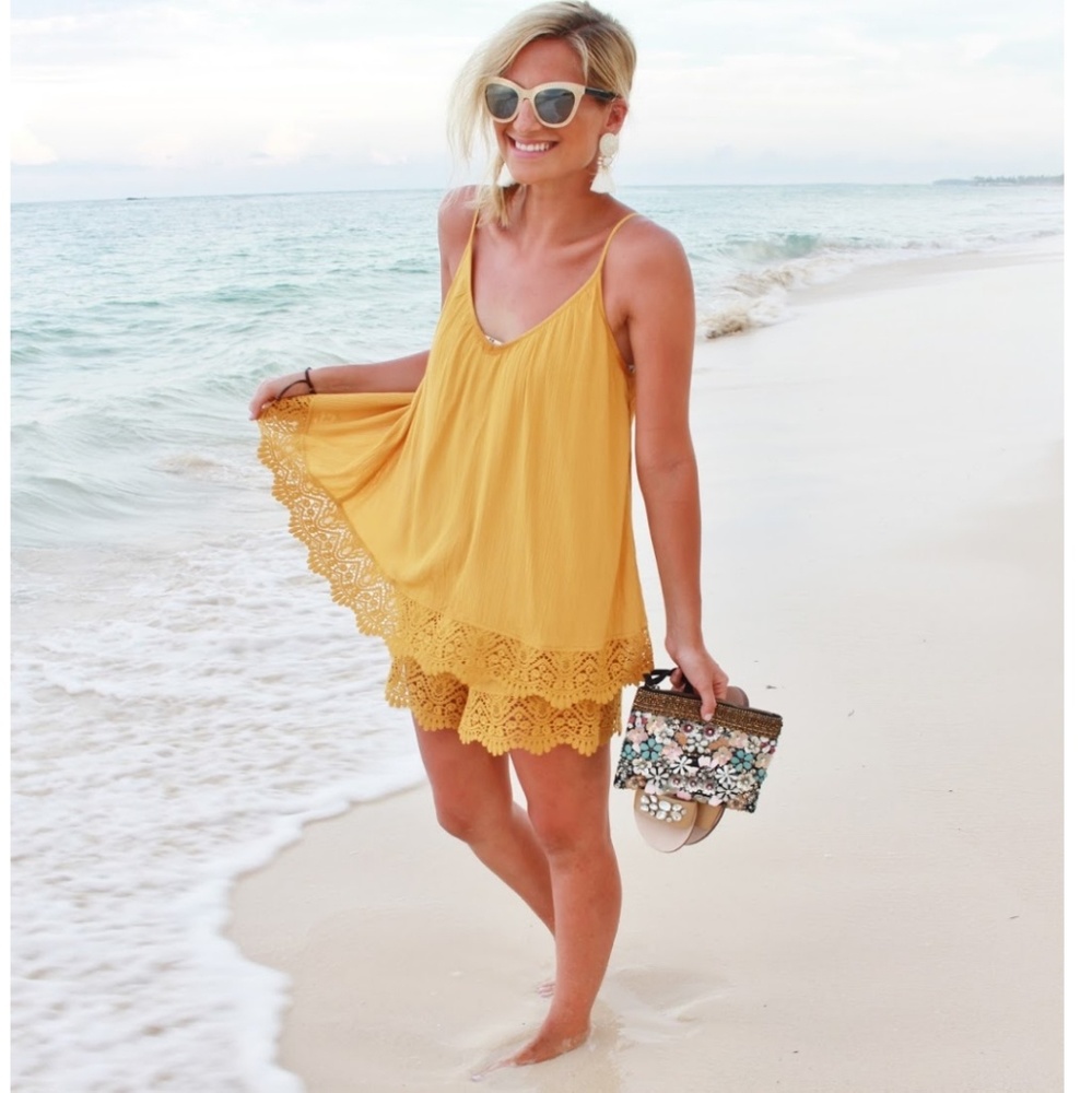 H&M mustard colored Romper